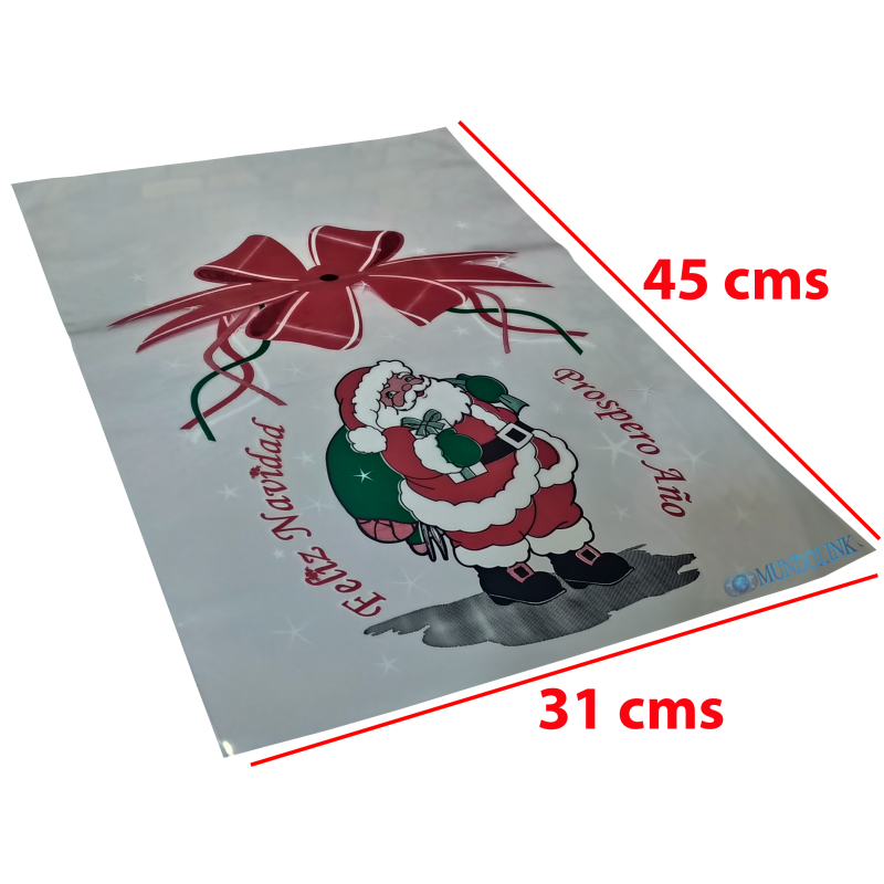 100 Bolsas Navidad Matrimonio Vino Galletas Traslucida 31x45 cms