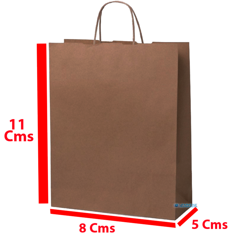 60 Bolsas Papel Kraft 120 Gr 11x8x5 Cms Biodegradable Ecologicas