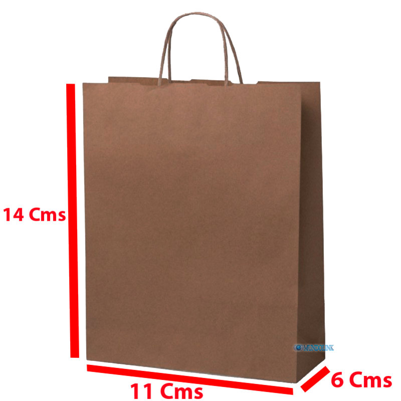 60 Bolsas Papel Kraft 120 Gr 14x11x6 Cm Biodegradable Ecologica