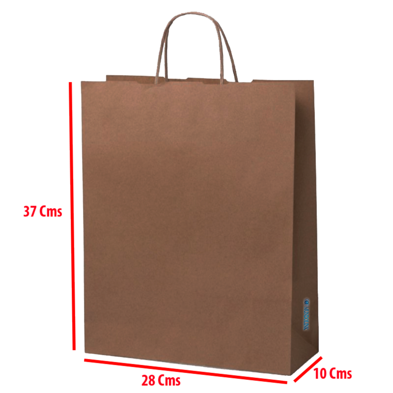 12 Bolsas Papel Kraft 120 Gr 37x28x10 Cm Biodegradable Ecologicas