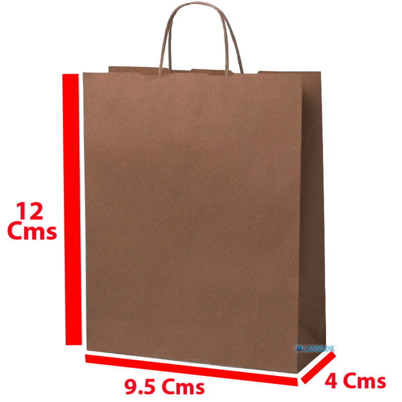12 Bolsas Papel Kraft 120 Gr 12x9,5x4 Cm Biodegradable Ecologicas
