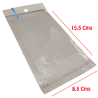 Bolsa Solapa Adhesiva Hueco Exhibidor 8.5x15.5 Cm 100 Und Brillantes