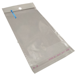Bolsa Solapa Adhesiva Hueco Exhibidor 8.5x15.5 Cm 100 Und Brillantes