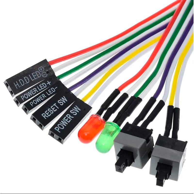 Cable Botón Encendido Power Sw Pc Reset Board Computador Atx Led Completo