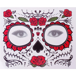 Tatuaje Temporal Catrina Halloween Disfraz Dia Muertos Calavera