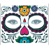 Tatuaje Temporal Catrina Halloween Disfraz Dia Muertos Calavera
